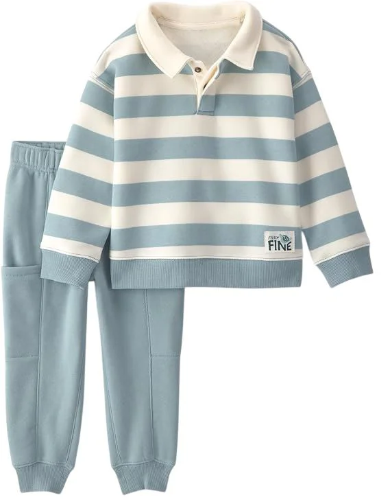 Carter's Set 2 piese Blue - bluza cu maneca lunga si pantaloni foto