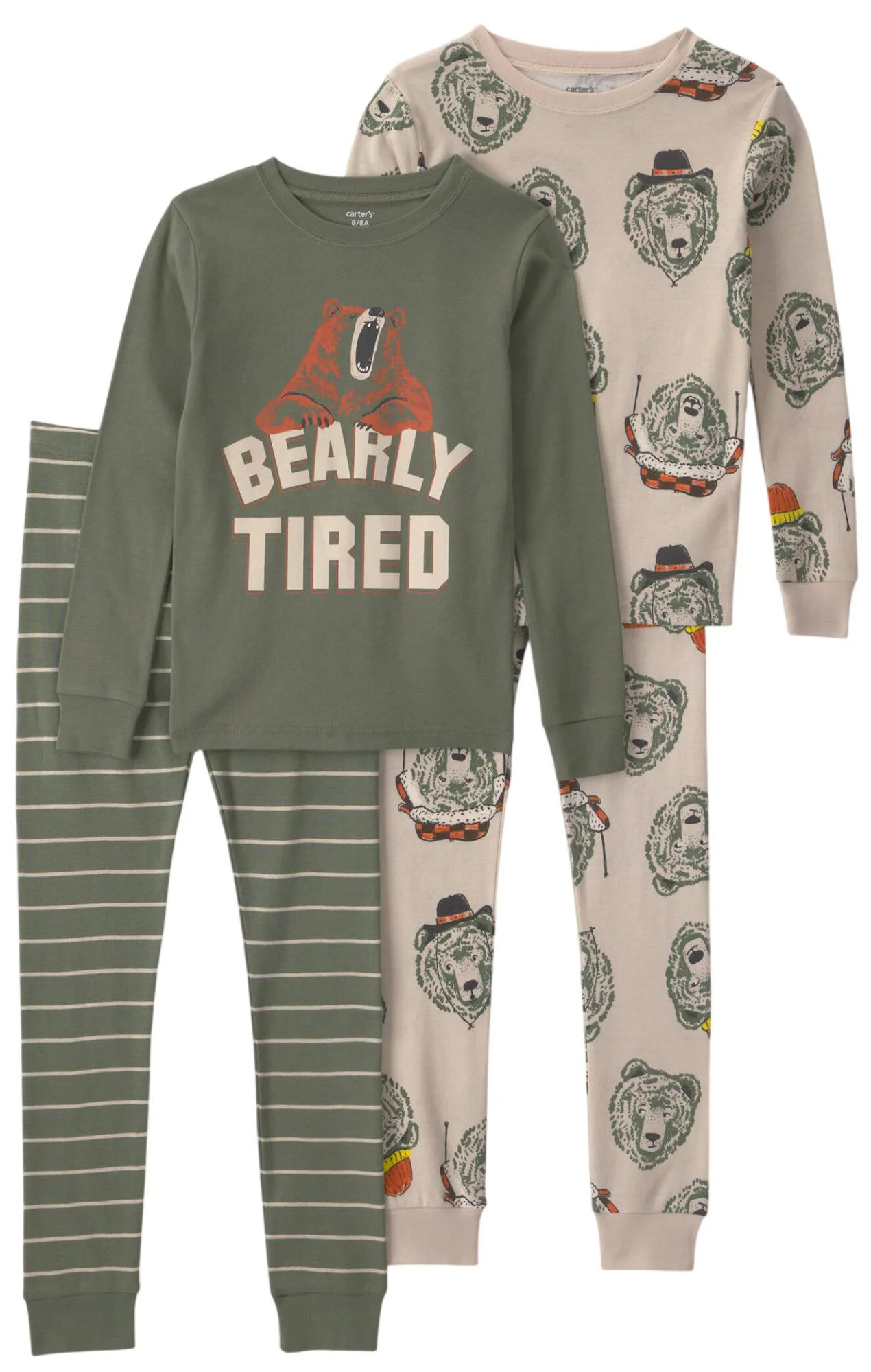 Carter's Set 2 pijamale din bumbac Bearly Tired foto