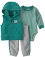 Carter's Set 3 piese Varsity - vesta fara maneci cu gluga, body si pantaloni foto