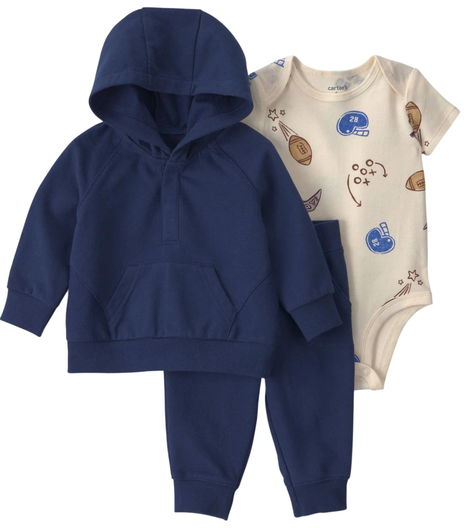 Carter's Set 3 piese Football - hoodie, body si pantaloni foto