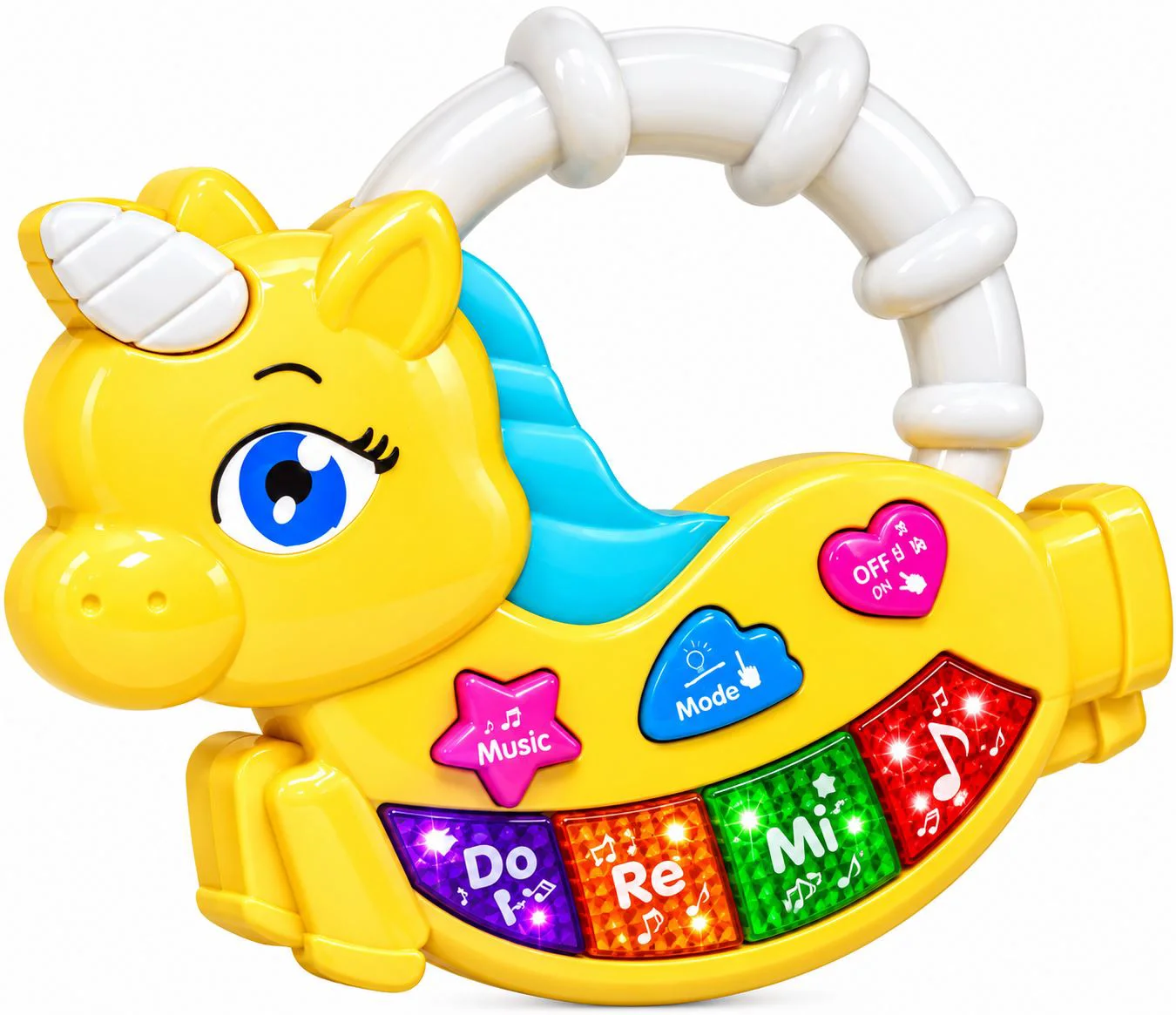 image for Jucarie muzicala New World Unicorn Galben foto