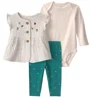Carter's Set 3 piese Floral - vesta cu nasturi, body si colanti foto