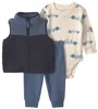 Carter's Set 3 piese Cars - vesta din sherpa, body si pantaloni foto