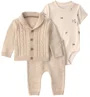 Carter's Set 3 piese Cream - cardigan tricotat, body si pantaloni foto