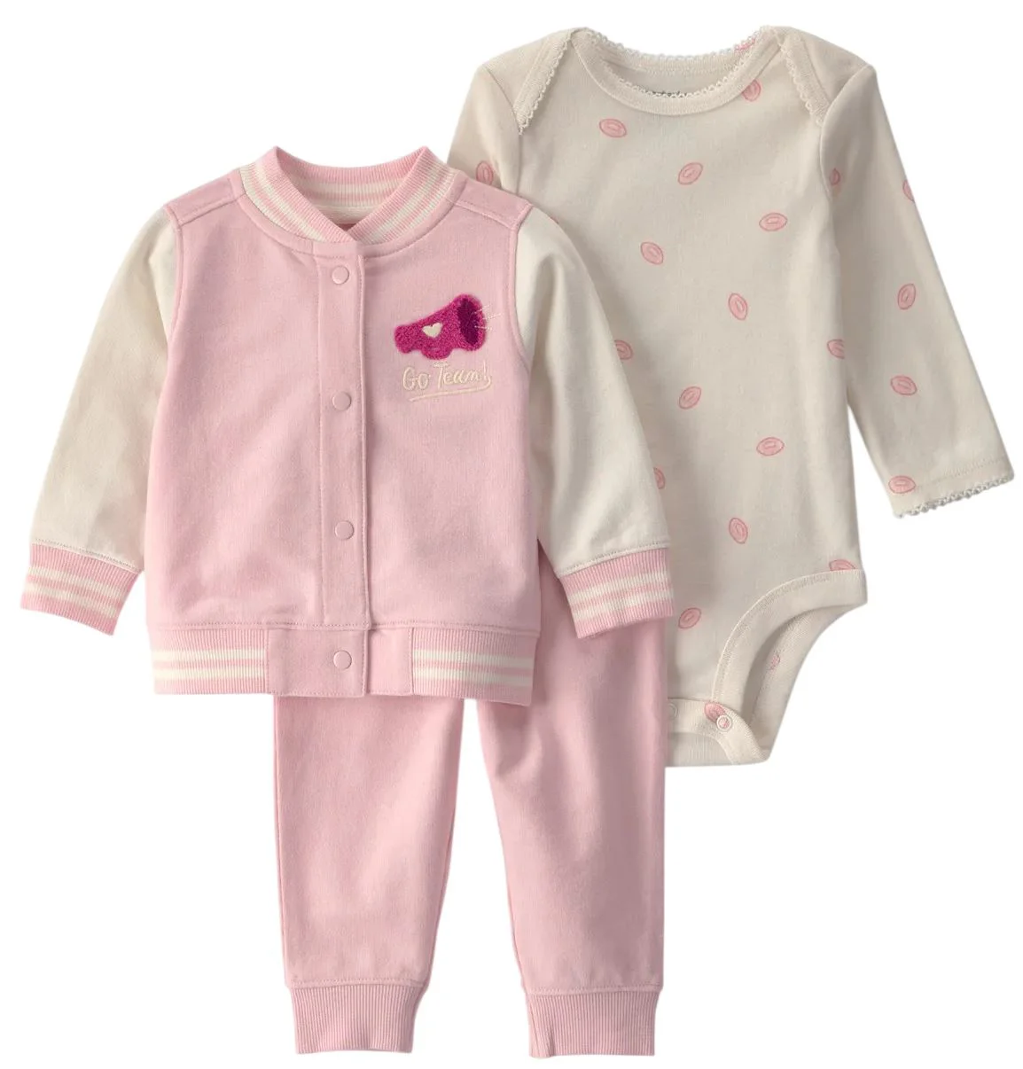 Carter's Set 3 piese Pink Varsity - geaca, body si pantaloni foto