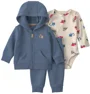 Carter's Set 3 piese Construction - hanorac cu fermoar, body si pantaloni foto
