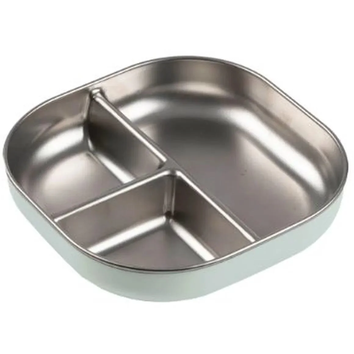 image for Farfurie cu 3 compartimente din inox Beaba Misty Green foto