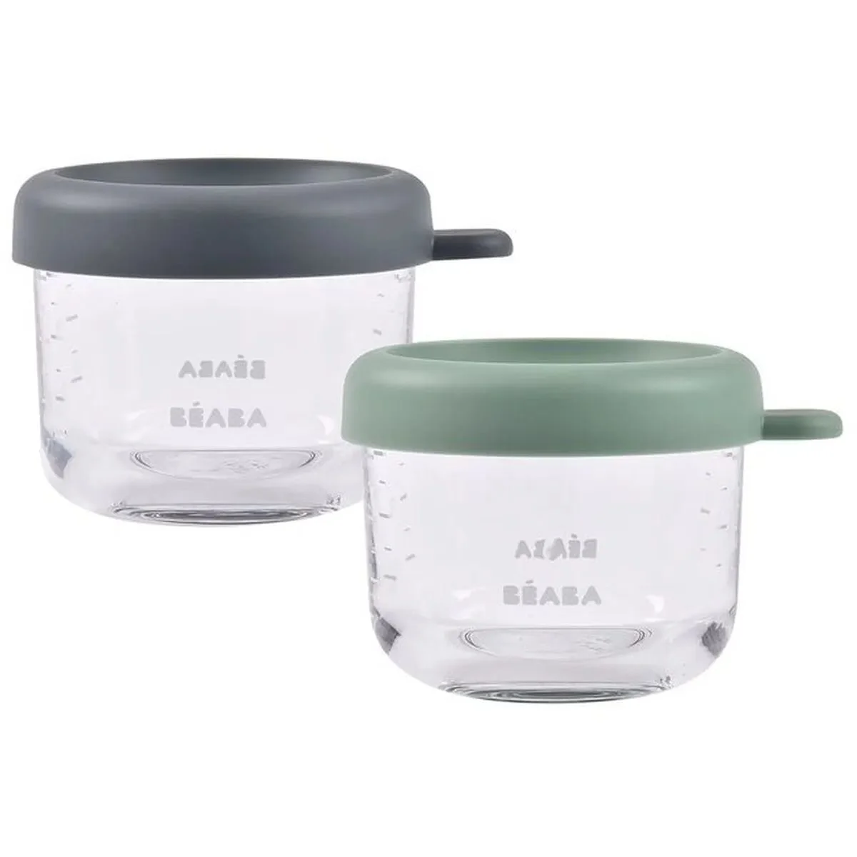 image for Set 2 recipiente din sticla Beaba Mineral/Sage Green, 150 ml foto