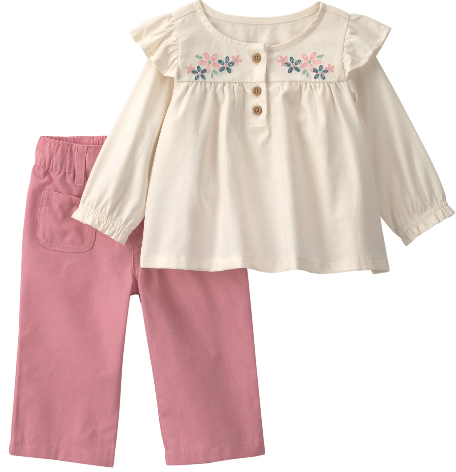 Carter's Set 2 piese Floral - bluza cu volanase si pantaloni foto