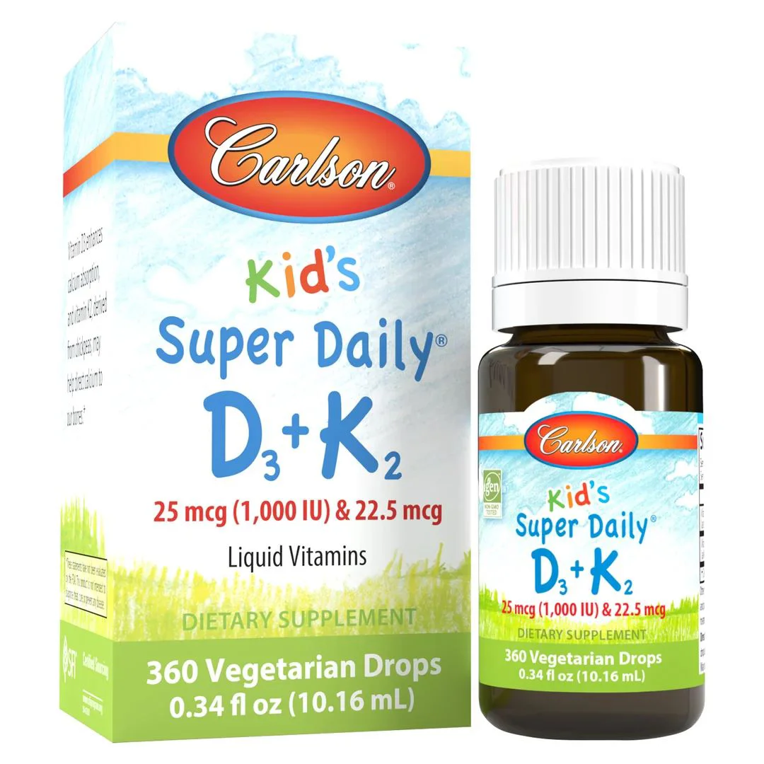 image for Supliment alimentar pentru copii Carlson Lab Super Daily D3-1000 IU + K2, 360 picaturi foto