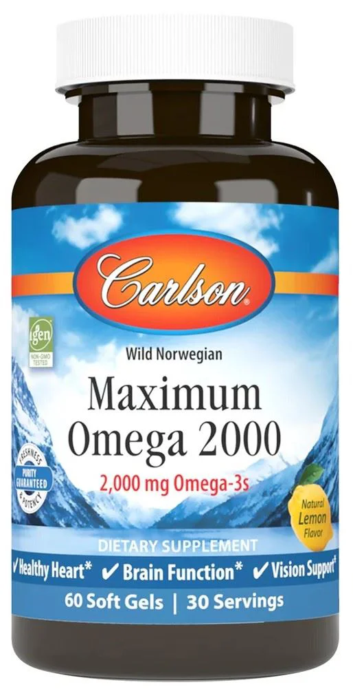 Supliment alimentar Carlson Lab Maximum Omega 2000 mg, 60 capsule foto