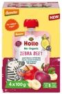 Piure Holle Bio Organic Zebra Beet de mere, banane, sfecla (6+ luni)  3+1 Cadou, 4x100 g foto
