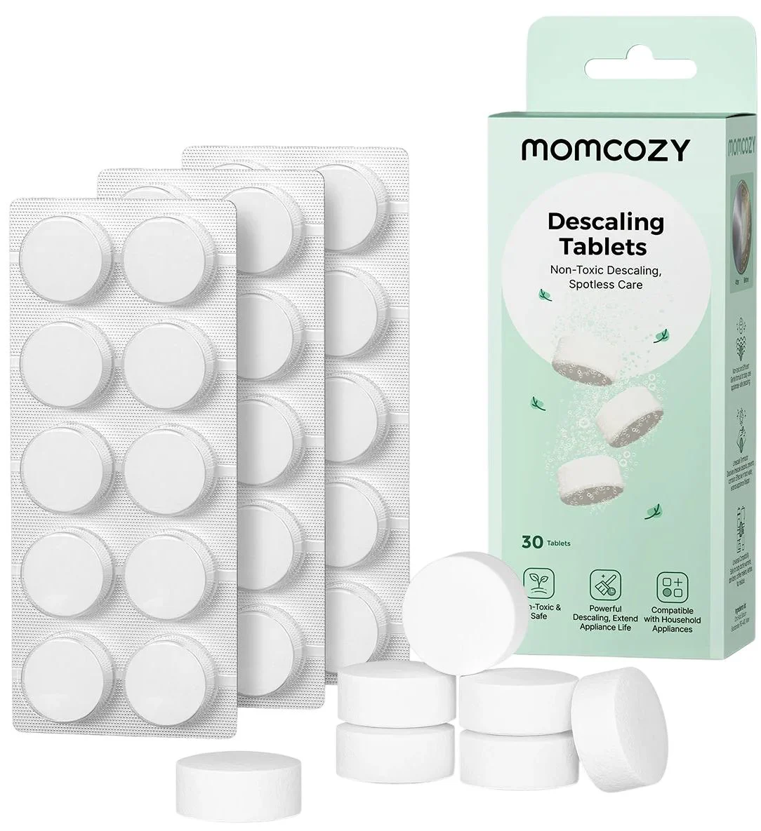 Tablete pentru decalcifiere Momcozy, 30 buc. foto