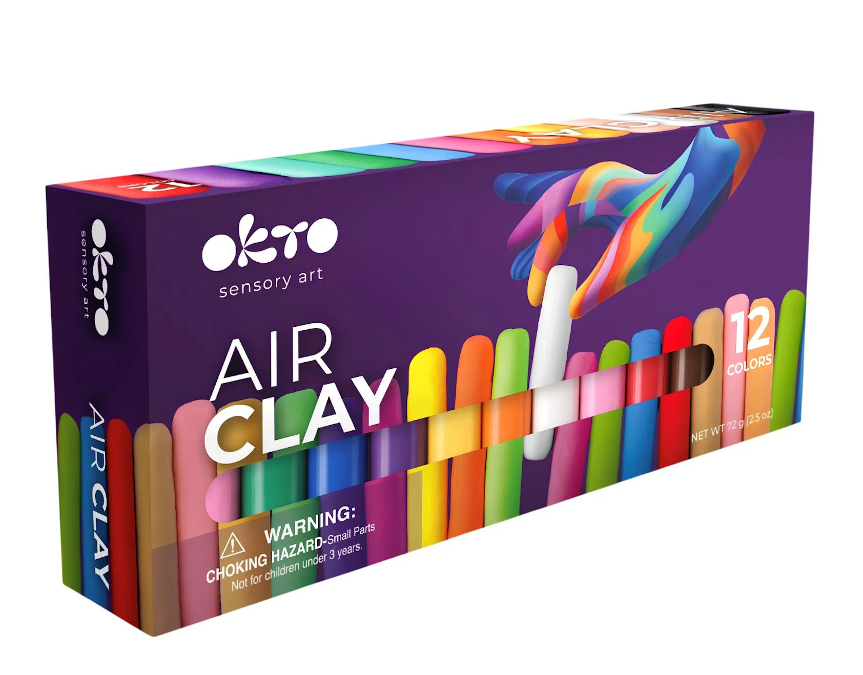 image for Set creativ cu plastilina aerata Okto Air Clay, 12 buc. foto