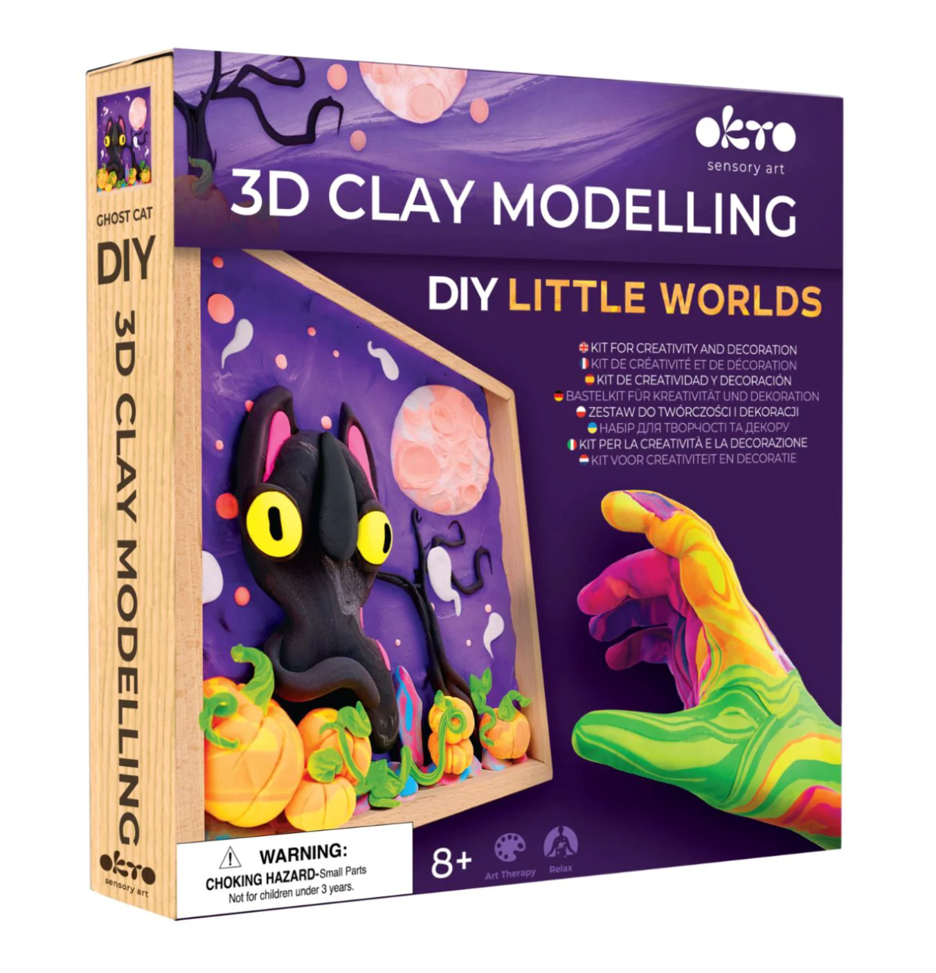 image for Set creativ cu plastilina aerata Okto Air Clay Pisica fantoma foto