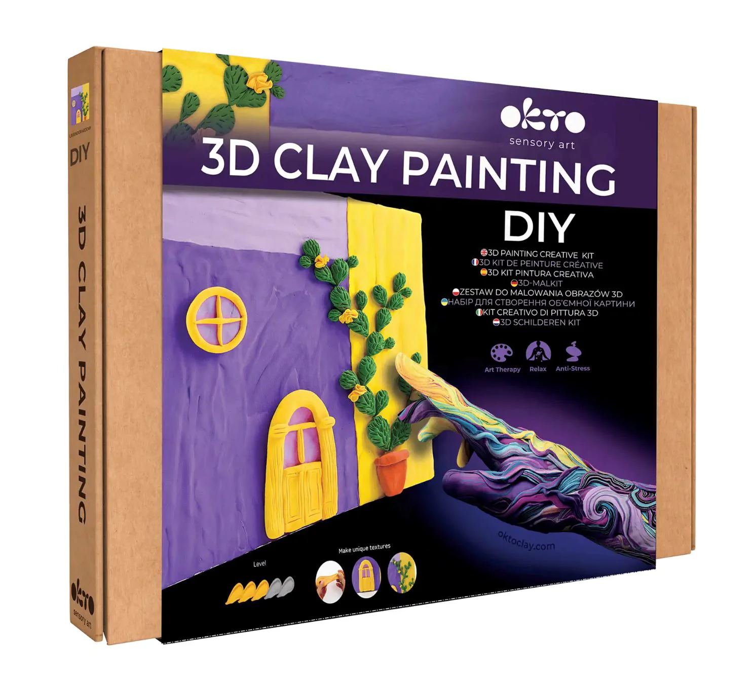 image for Tablou 3D cu plastilina aerata Okto Air Clay Amiaza de lavanda, 30x30 cm foto