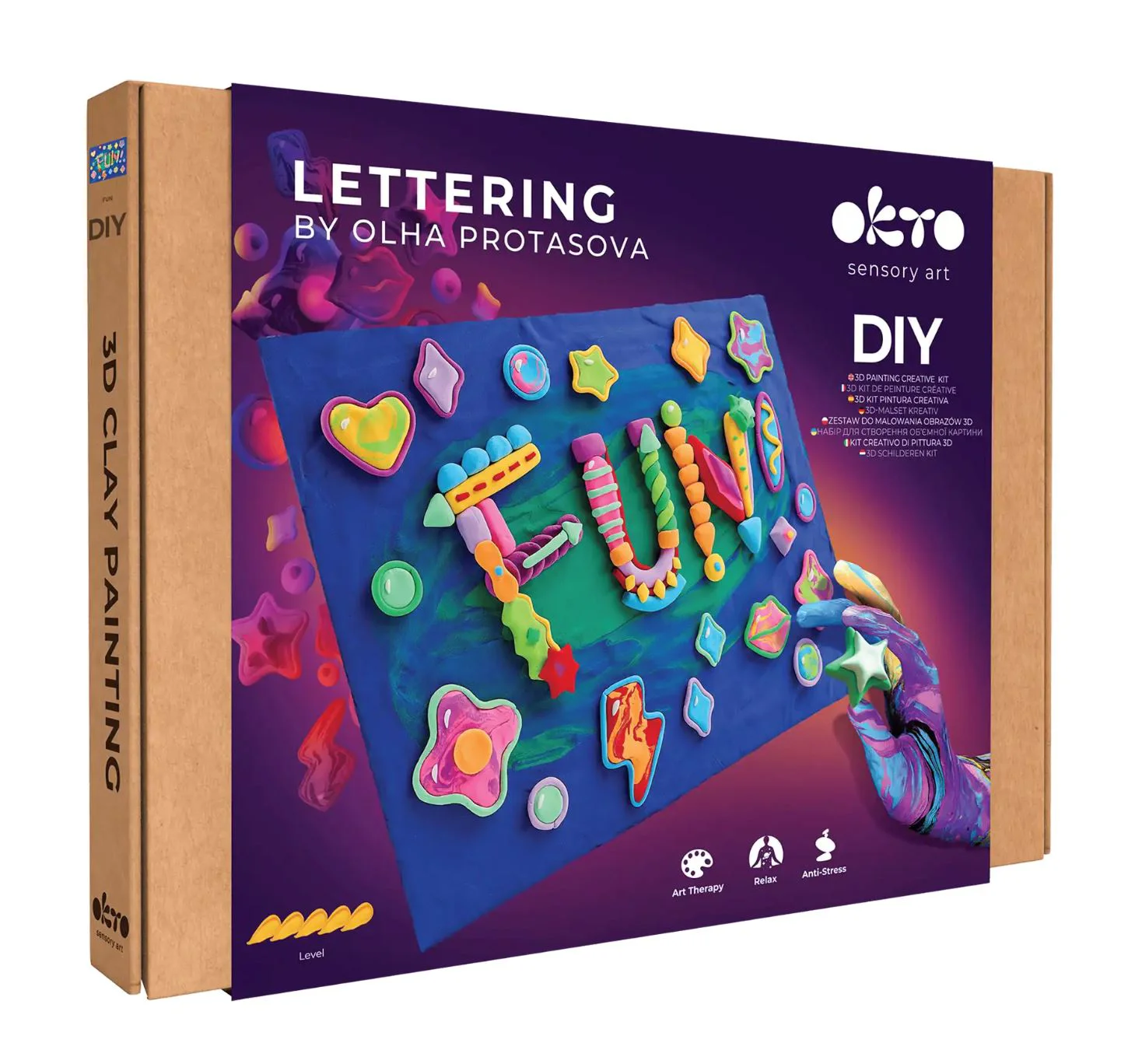 Tablou 3D cu plastilina aerata Okto Air Clay Fun, 30x40 cm foto
