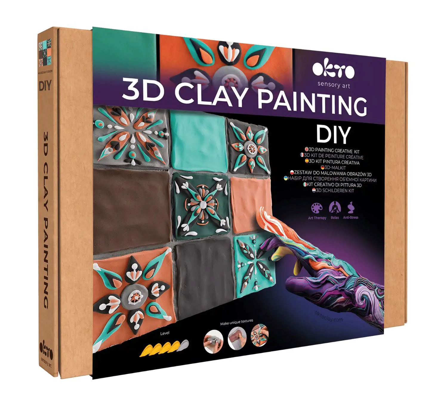 Tablou 3D cu plastilina aerata Okto Air Clay Mudejar Fusion, 30x30 cm foto