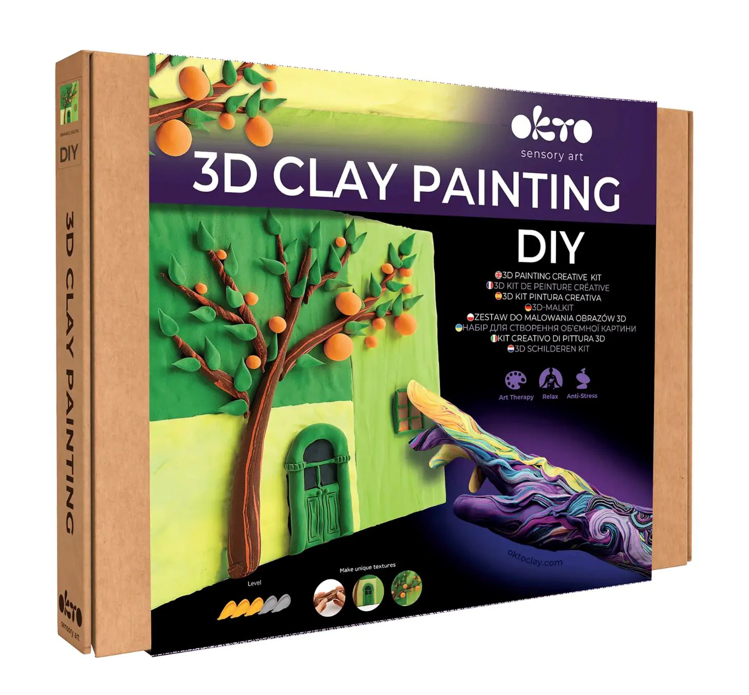 Tablou 3D cu plastilina aerata Okto Air Clay Siesta de portocale, 30x30 cm foto
