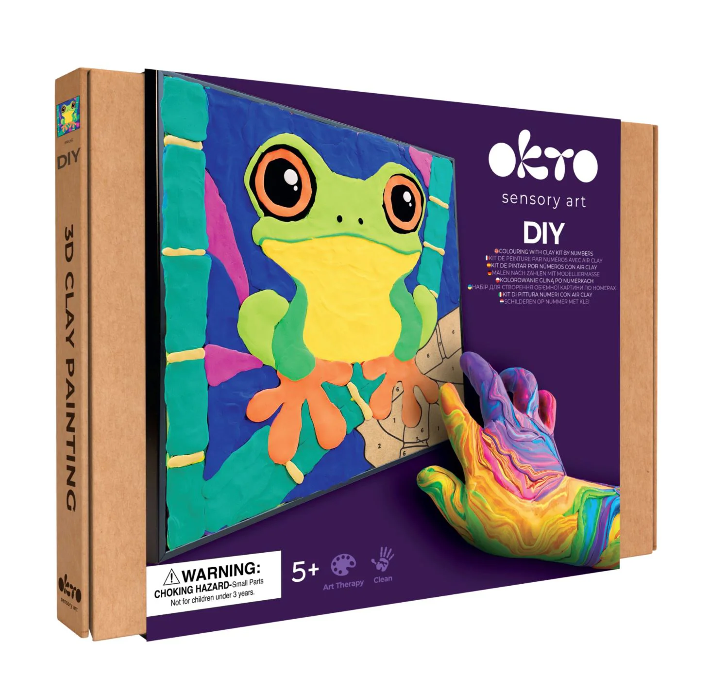 Tablou 3D pe numere din plastilina aerata Okto Air Clay Broscuta, 29x29 cm foto