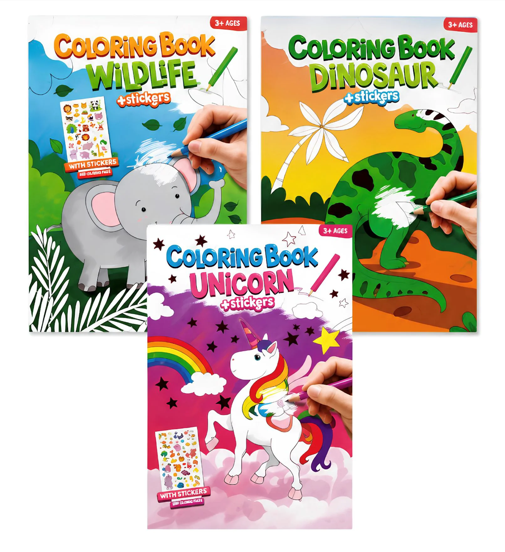 image for Carte de colorat Toi Toys cu stickere, in sortiment foto