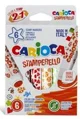 Set carioci lavabile cu varf de stampila Carioca Stamperello, 6 buc. foto