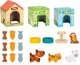 Set casute din lemn Tooky Toy pentru animale de companie foto