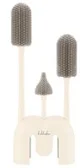 Set 3 perii pentru biberon din silicon cu suport KikkaBoo Platinum Sand foto