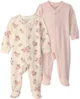 Carter's Set 2 pijamale cu talpa Floral & Stripes foto