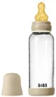 Set complet biberon fosforescent BIBS din sticla anticolici, tetina latex cu flux mediu, 240 ml foto