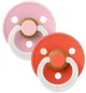 Set 2 suzete rotunde din latex BIBS Colour Glow Baby Pink/Tango (0-6 luni) foto