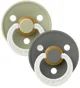 Set 2 suzete rotunde din latex BIBS Colour Glow Sage/Pine (0-6 luni) foto