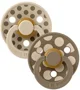 Set 2 suzete rotunde din latex BIBS Colour Polka dot Vanilla/Dark Oak (6-18 luni) foto