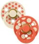 Set 2 suzete rotunde din latex BIBS Colour Polka dot Ivory/Tango (6-18 luni) foto