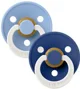 Set 2 suzete rotunde din latex BIBS Colour Glow Sky Blue/Cornflower (6-18 luni) foto