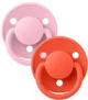 Set 2 suzete rotunde din silicon BIBS De Lux Pink/Tango marime universala foto