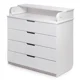 Комод с пеленальным столиком и 4 ящиками PernaMea HappyBaby Pro 800 MDF White foto