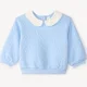 Orchestra Флисовый лонгслив со стеганым воротником из поплина Baby Blue foto