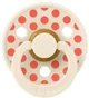 Suzeta rotunda din latex BIBS Studio Colour Polka dot Ivory/Tango (0-6 luni) foto
