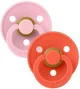 Set 2 suzete rotunde din latex BIBS Colour Baby Pink/Tango (0-6 luni) foto