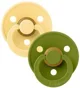 Set 2 suzete rotunde din latex BIBS Colour Pale Butter/Wasabi (0-6 luni) foto