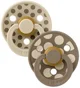 Set 2 suzete rotunde din latex BIBS Colour Polka dot Vanilla/Dark Oak (0-6 luni) foto