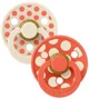 Set 2 suzete rotunde din latex BIBS Colour Polka dot Ivory/Tango (0-6 luni) foto