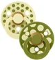 Set 2 suzete rotunde din latex BIBS Colour Polka dot Luna/Wasabi (6-18 luni) foto