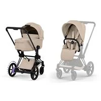Коляска 2 в 1 Cybex e-Priam Matt Black Cozy Beige 2026