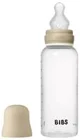 Biberon din plastic BIBS Glow anticolici cu tetina din silicon flux mediu Vanilla, 270 ml foto