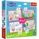 Puzzle 4 in 1 Trefl Purcelusa Peppa iubeste aventurile foto