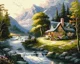 Pictura pe numere Casa la munte, 40x50 cm foto