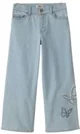 OshKosh Blugi largi scurtati cu broderie fluturas Light Wash foto