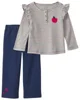 Carter's Set 2 piese Apple - bluza cu maneca lunga si pantaloni foto